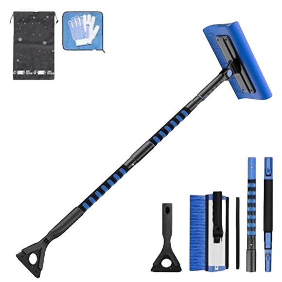 JOYTUTUS Other - 47'' Ice Scraper and Snow Broom for Car Windshield, Extendable Foam Snow Brush